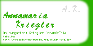 annamaria kriegler business card
